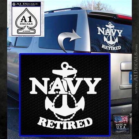 United States Navy Retired Anchor Decal Sticker » A1 Decals