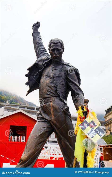 Montreux Switzerland October 22 2019 The Statue Freddie Mercury Is