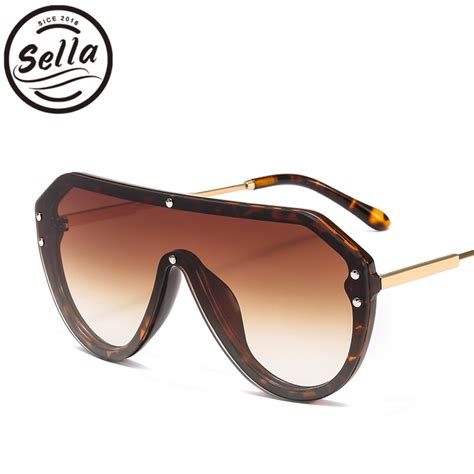 sella new fashion women men oversized conjoined piolot sunglasses mirror tint lens red yellow
