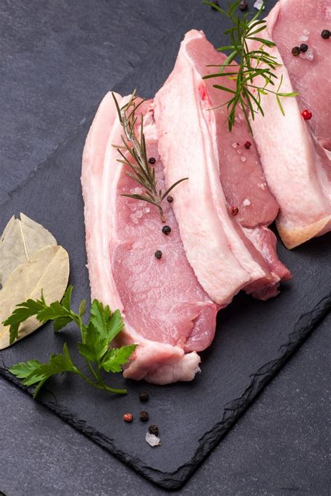 Raw Pork Meat Stock Image Image Of Pork Stone Cutting 90572993