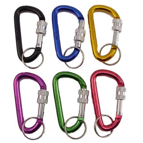 Large Climbers Clip Carabiner Key Holder Ring With Lock