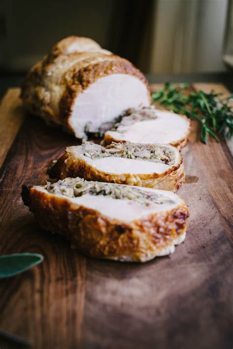 Turkey Roulade With Dried Cherries And Sausage Stuffing Pixels Crumbs