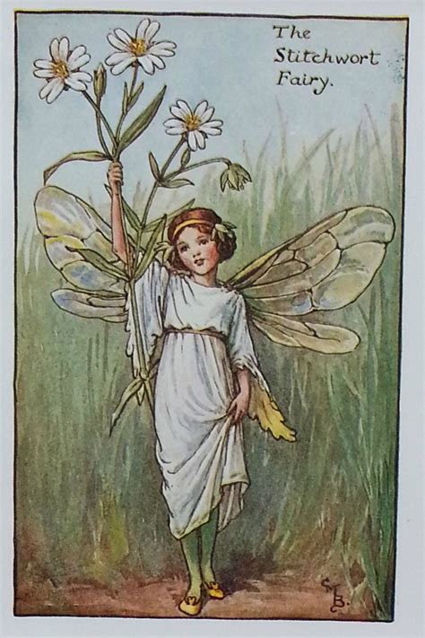 Flower Fairy Vintage Print 1930s Stitchwort Cicely Mary Barker Flower