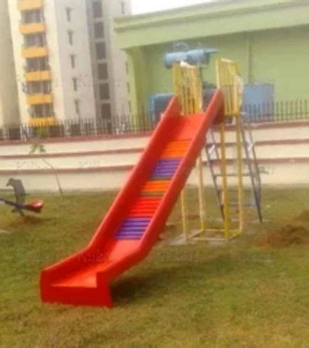 Red Plastic Frp Crescent Slide For Play Ground Park Age Group