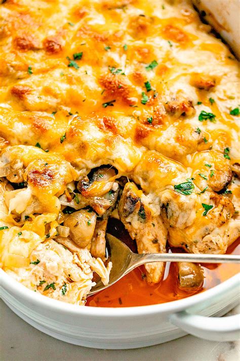 Garlic Mushrooms Chicken Casserole With Parmesan Keto Chicken