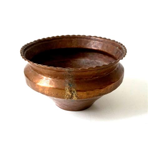 Indian Hammered Copper Plant Pot