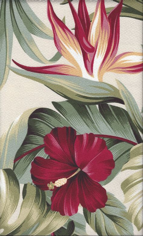 1930s american art deco vintage tropical print. Puahi Natural - a Tropical Botanical Vintage style ...