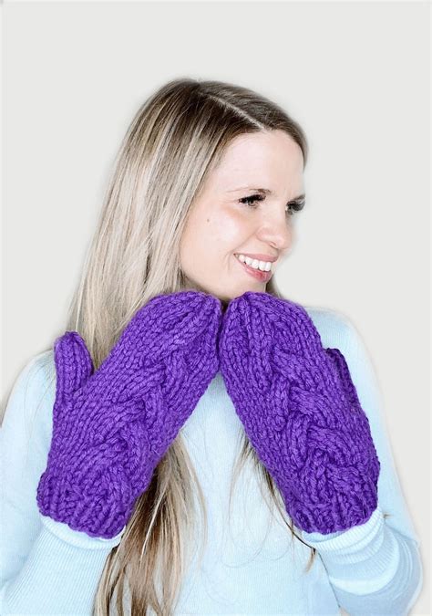 Luxe Womans Mittens Wool Mittens For Woman Deep Purple Mittens By