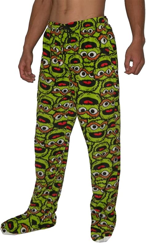 Pajama Sesame Street Oscar The Grouch Mens Footed Pants At Amazon Mens