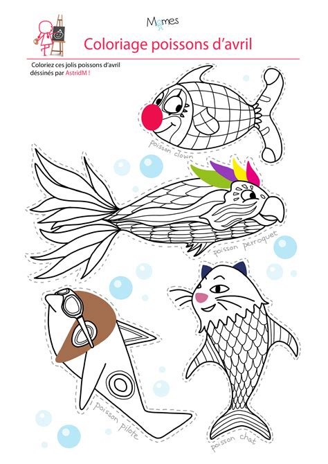 Coloriage 4 Poissons Davril Momes