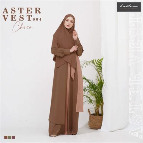 jual aster vest 004 gamis plus hijab haitwo syari dewasa shopee indonesia
