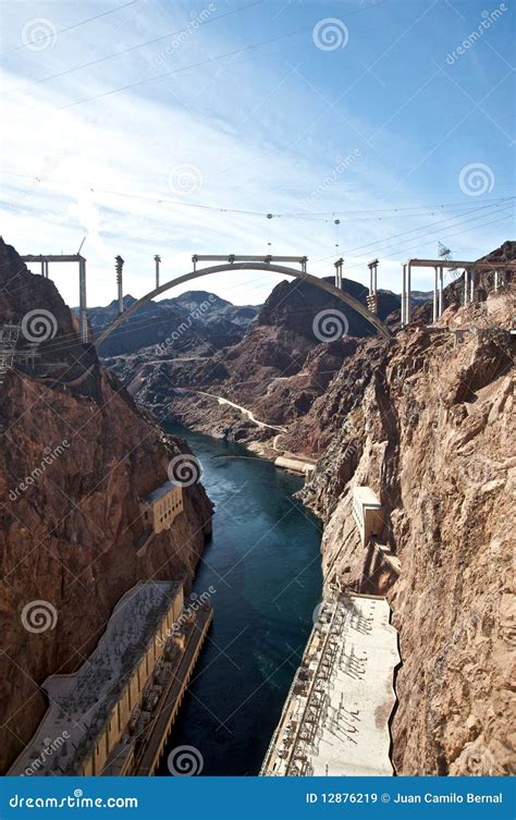 Hoover Dam And The Hoover Dam Bypass Bridge Stock Image Image Of Rock