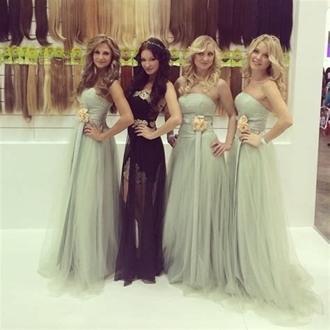 Sage Green Strapless Tulle Long Bridesmaid Dress With