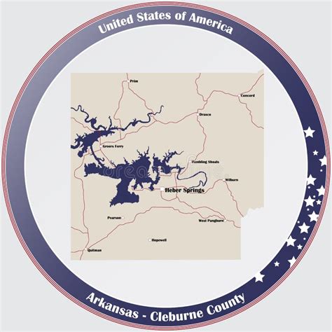 Arkansas Cleburne County Map Stock Illustrations 24 Arkansas Cleburne