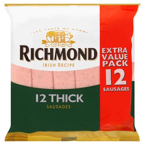 Ocado Richmond 12 Thick Pork Sausages 681gproduct Information
