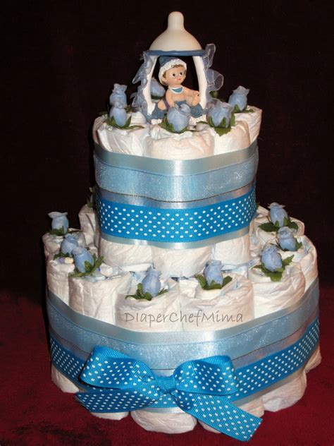 They are like the cherry on top. Diaper Chef Mima: Baby Shower Diaper Cake Centerpieces