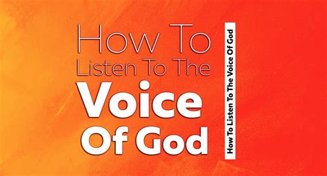 How To Listen To The Voice Of God Healing Jesus Television