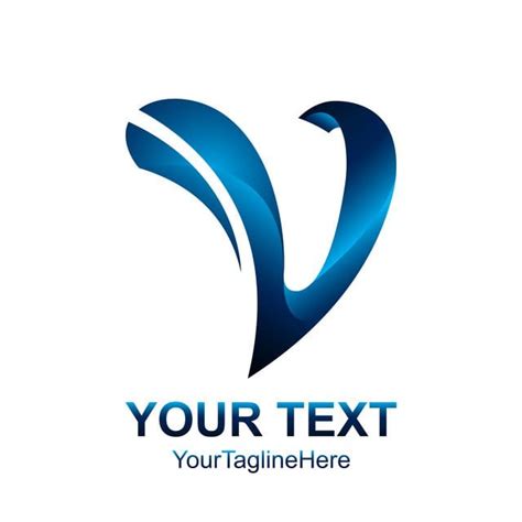 Initial Letter V Logo Template Colored Blue Design For Business