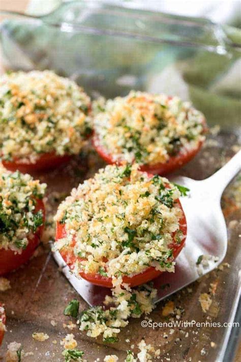 Slice tomatoes and, using a paper towel, gently press out the tomato juices. Parmesan Oven Baked Tomatoes - Spend With Pennies