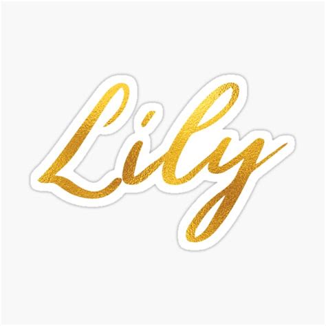 Lily Name Hand Lettering In Faux Gold Letters Sticker For Sale By