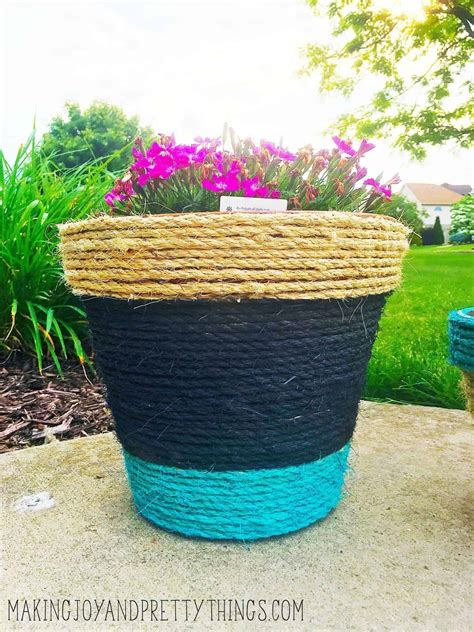 Rope Wrapped And Painted Diy Planters Making Joy And Pretty Things