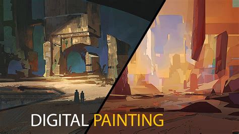 Two Environment Sketches Digital Painting Process Youtube