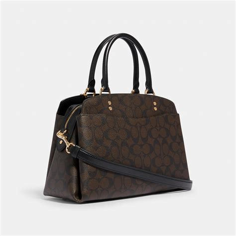 Coach Lillie Carryall In Signature Canvas In Imbrown Black Black Lyst