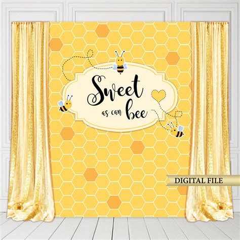 Sweet As Can Bee Backdrop Bee Baby Shower Banner Bumble Bee Etsy