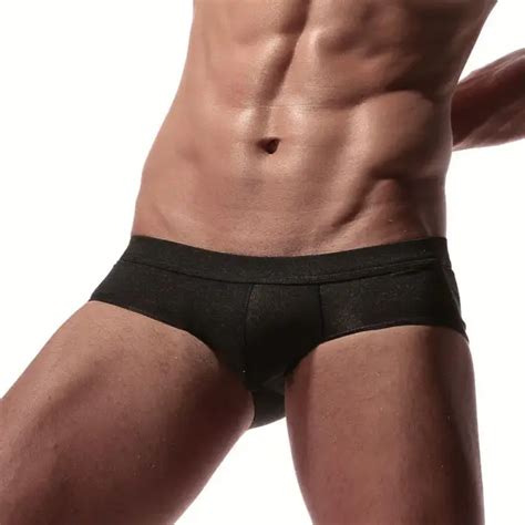 Buy Sexy Men Underwear Lycra Cotton Briefs Shorts Homme Solid Convex Pouch