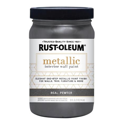 Rust Oleum 1 Qt Real Pewter Metallic Paint 320735 The Home Depot