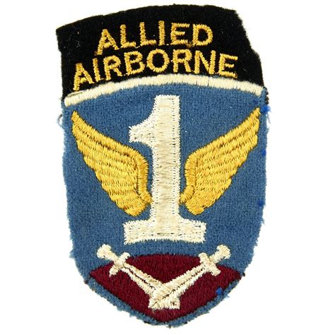 Original Us Wwii British Made 1st Allied Airborne Patch Pair Bulli