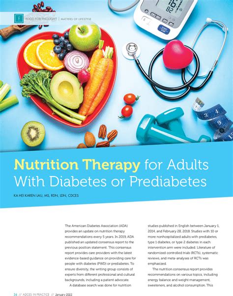 Nutrition Therapy For Adults With Diabetes Or Prediabetes Ka Hei