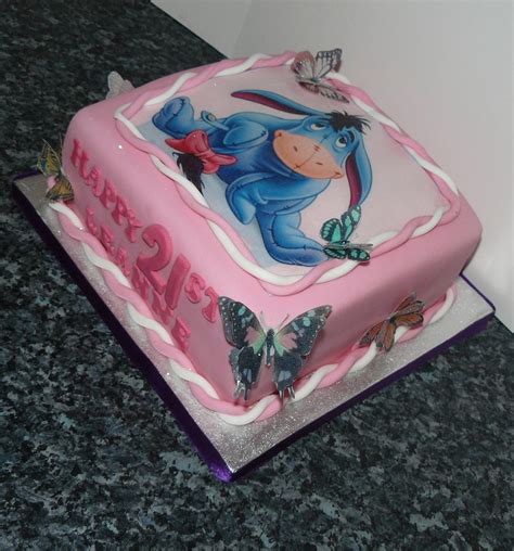 Disney Eeyore Photo Cake With Butterflies Cake By Krazy Cakesdecor