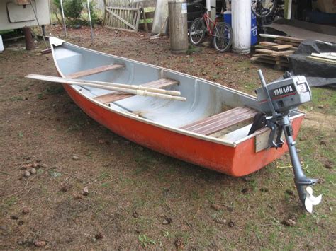 Square Stern Wide Scanoe Canoe Fiberglass Motor Has Sold So Not