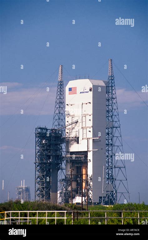 Boeing Delta 4 Rocket On Launch Pad Facility At Cape Kennedy Cape