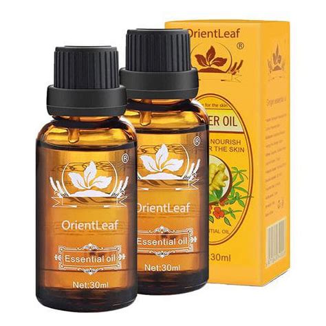 orientleaf 2pcs sore muscle massage oil for body 100 pure natural lymphatic drainage ginger