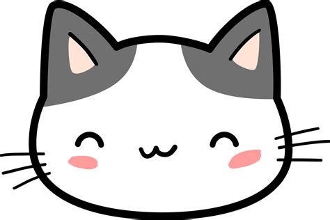 Élément de dessin animé mignon tête de chat minou 9665304 PNG