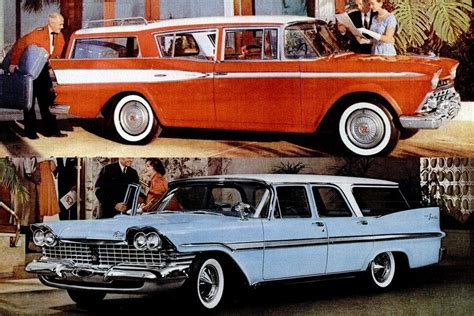 See Some Huge Classic 50s Station Wagons With Fins And Rear Facing Back