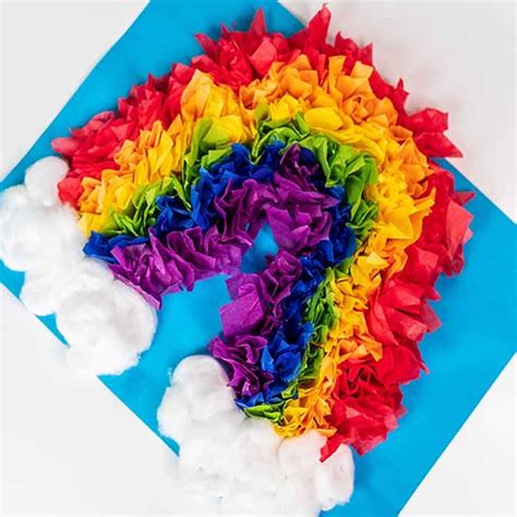 Rainbow Tissue Paper Craft Fun And Easy Rainbow Crafts