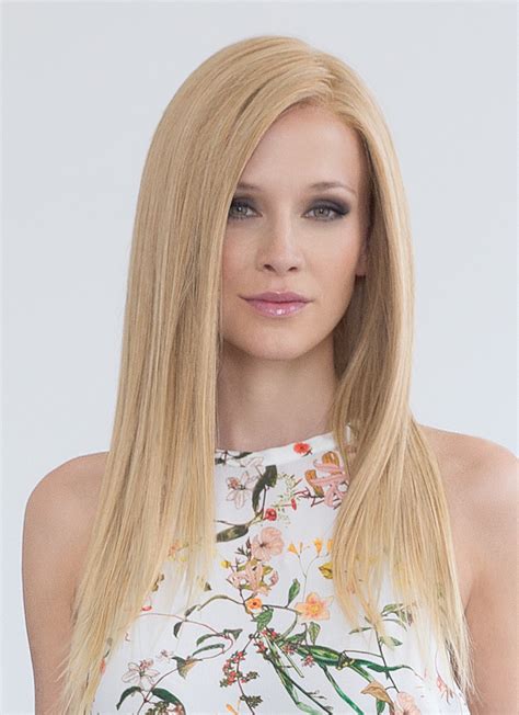 Natural Long Straight Blonde Human Hair Lace Front Mono Top Wigs