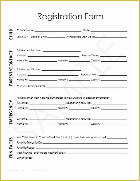 Free Registration Form Template Of Registration Form Template 9 Free