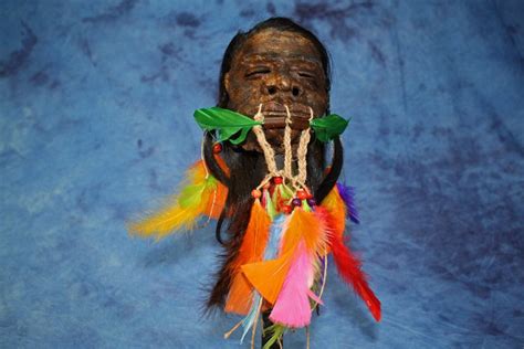 Perfect Match Of An Authentic Human Shrunken Head Tsantsa Javaro