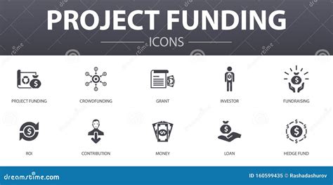 Project Funding Simple Concept Icons Set Stock Vector Illustration Of