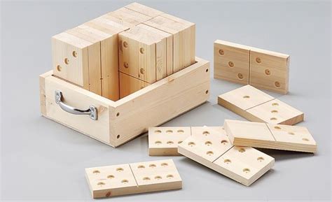 Während die welt um uns und unsere kinder herum immer stärker digitalisiert wird und wir immer mehr zeit vor bildschirmen verbringen, ist holzspielzeug ein. Holz-Dominosteine | Holzspielzeug selber bauen, Holzspiele, Holzi holzi holz