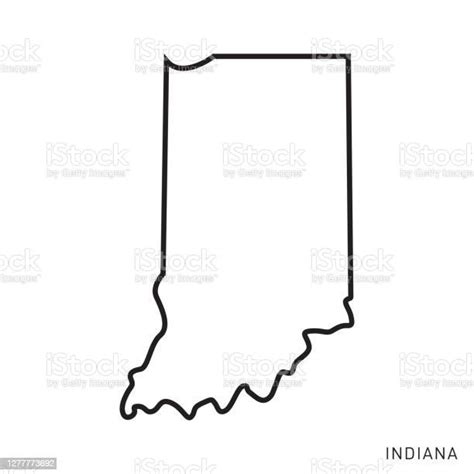 Indiana States Of Usa Outline Map Vector Template Illustration Design