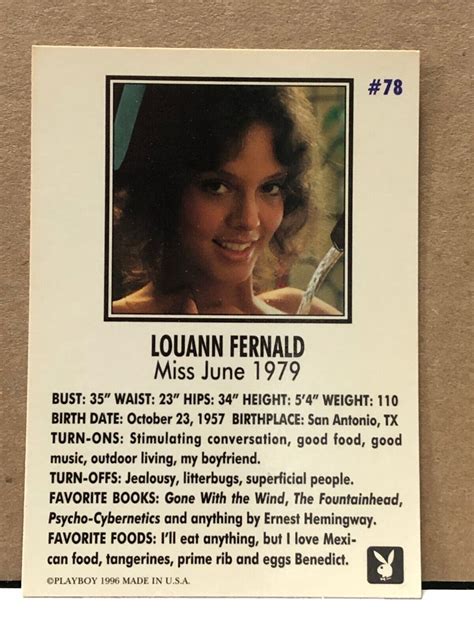Mavin Playboy Trading Cards Ms June Louann Fernald
