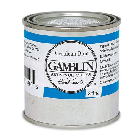 Gamblin Artist S Oil Color Cerulean Blue 8 Oz Can Walmart Com