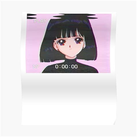 Sad Girl Retro Anime Vaporwave Aesthetic Shirt Poster By