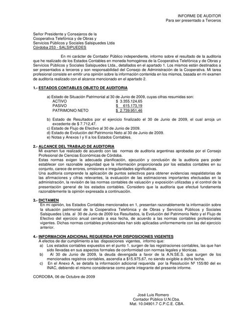Informe De Auditoria 2009