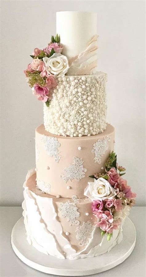 50 Timeless Pearl Wedding Cakes Pearls Lace Frills And Florals